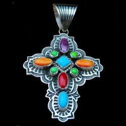 NAVAJO KREUZ SILBER ANHÄNGER