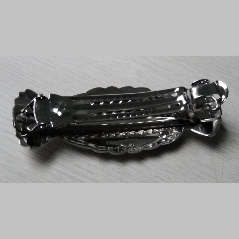 BARETTE CORN ROW EN ARGENT TURQUOISE ET CORAIL