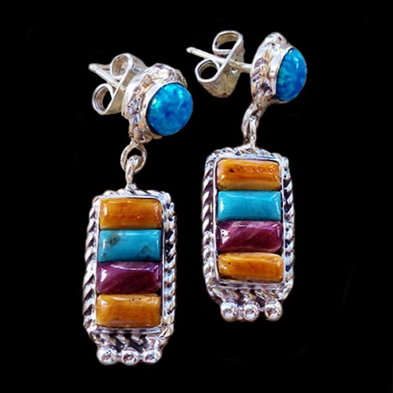 BOUCLES D'OREILLES AMERINDIENNES 