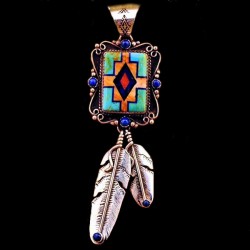 PENDENTIF AMERINDIEN SYMBOLE NAVAJO