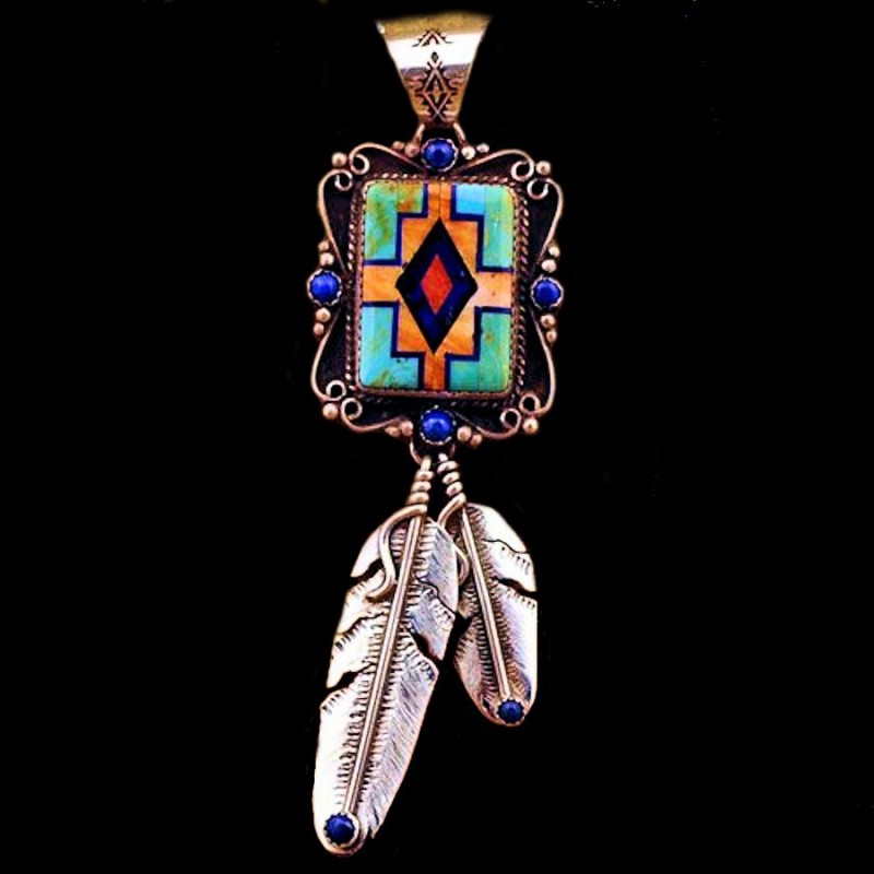 NAVAJO SYMBOL INDIANER ANHÄNGER AUS SILBER 925