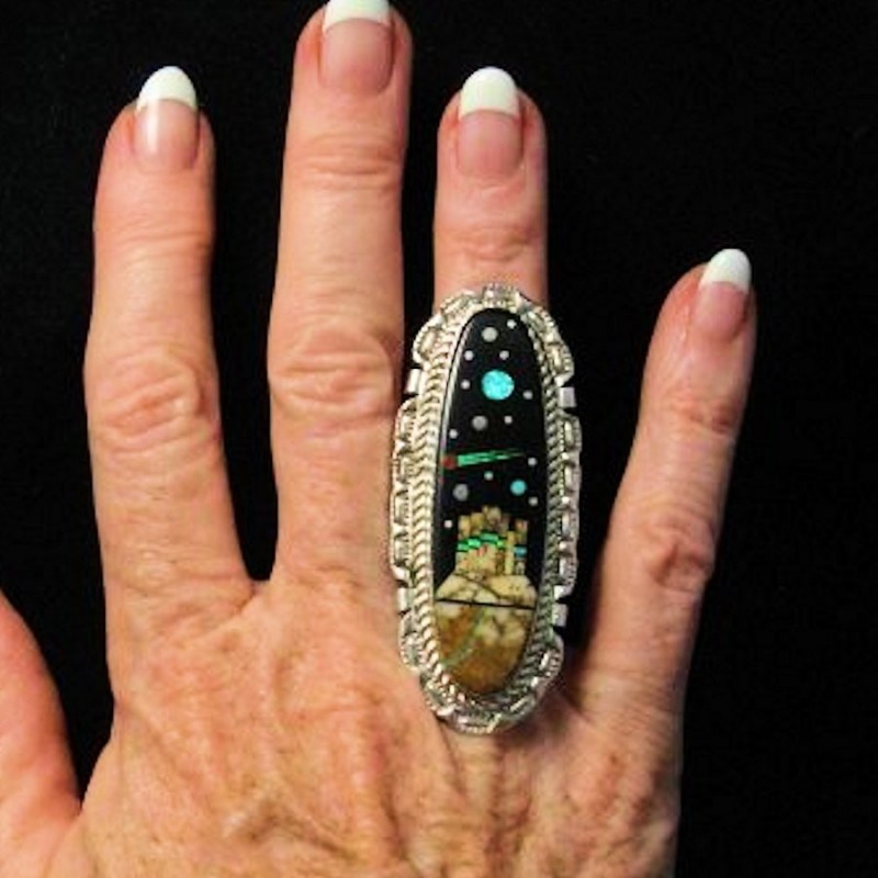 BAGUE AMERINDIENNE MONUMENT VALLEY BY NIGHT