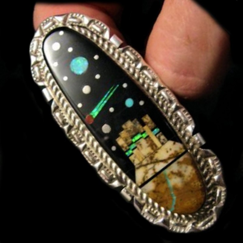 MONUMENT VALLEY BY NIGHT STERLING SILBER RING