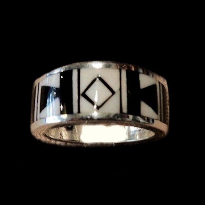 MOTHER OF PEARL NAVAJO STERLING SILVER BANDRING