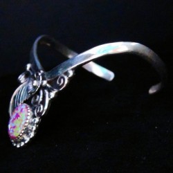 BRACELET FEMME NAVAJO PLUME ET CABOCHON