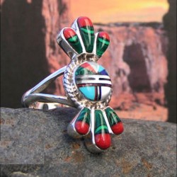 Bague Dieu Soleil Zuni en Argent 925 pour Femme Bijou Amerindien
