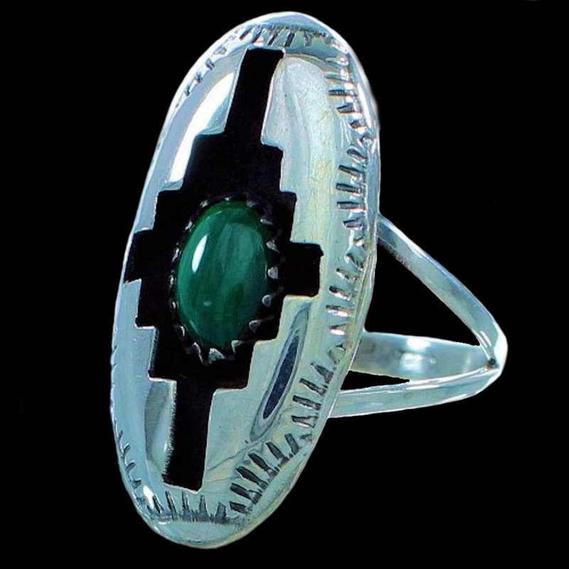 Bague Navajo Shadow Box en Argent et Pierre Couleur au Choix