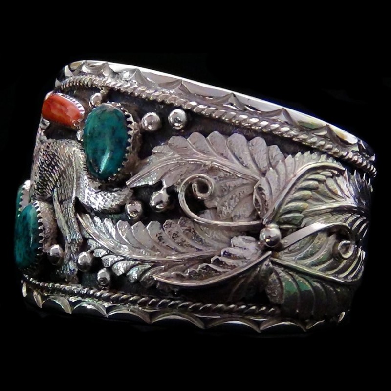 Armspange Howling Wolf Aus Sterling Silber Indianerschmuck