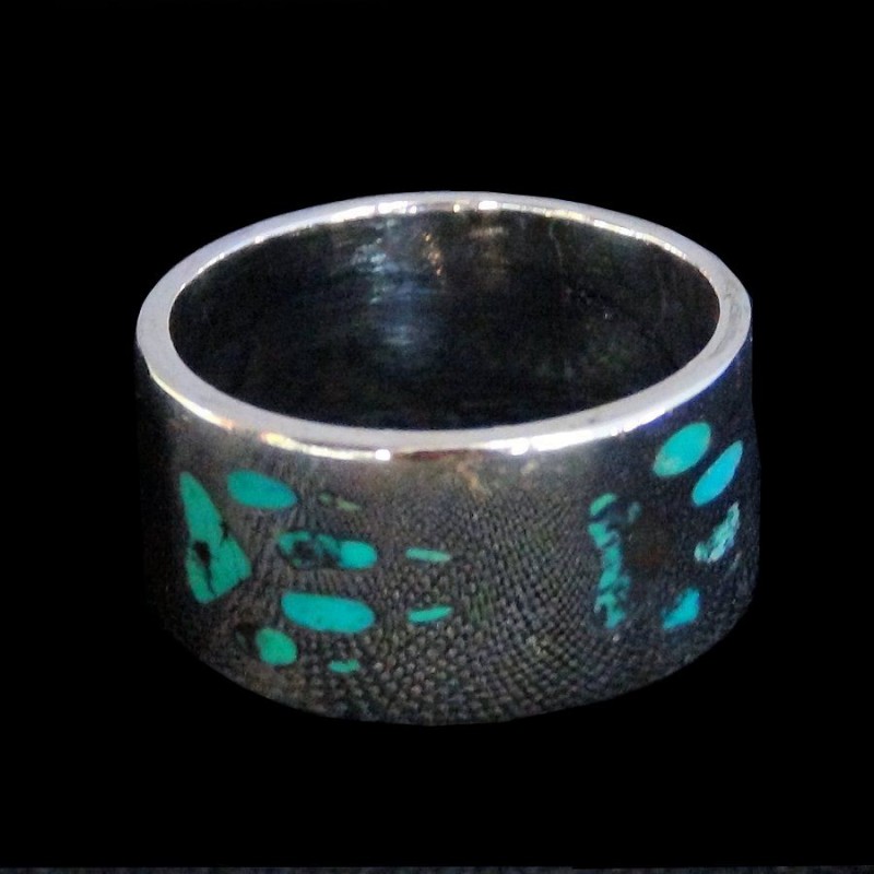 Bague Anneau Empreintes de Loup en Argent 925