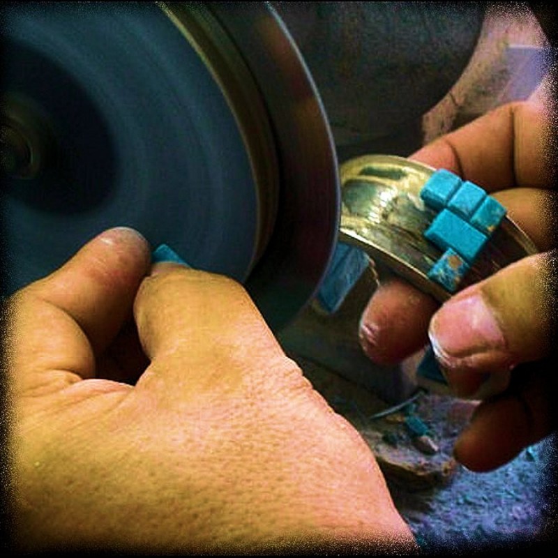 Bracelet Navajo Corn Row Turquoise en Argent 925