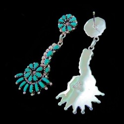 Paire de Boucles d'Oreilles Soleil Zuni Couleur au Choix