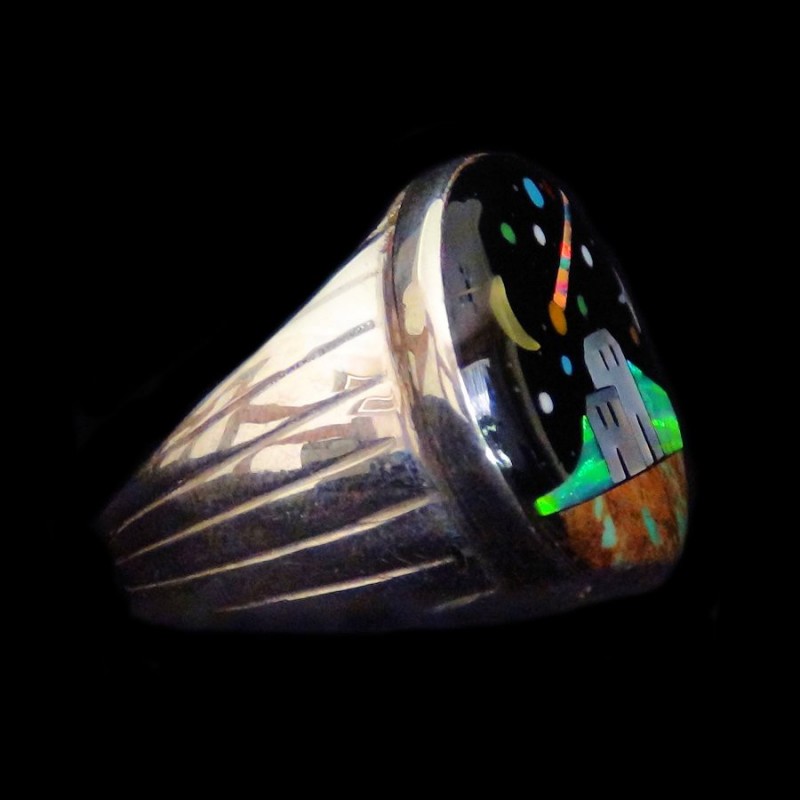 Bague Navajo en Argent 925 Pueblo de Nuit Bijou Amerindien