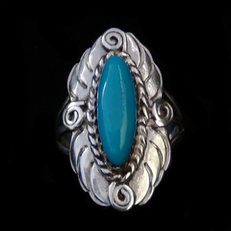 Navajo Lady Sterlingsilver Ring oval cabochon  Color Choice